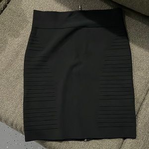 Black stretch pencil skirt